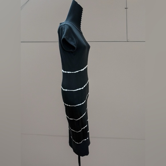 All Saints Black and White Knit Midi Dress - Picture 5 of 7